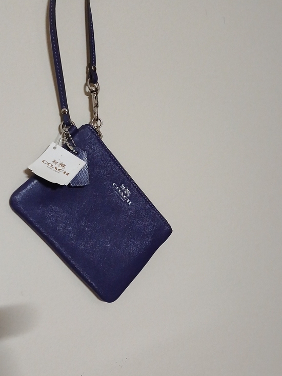Coach Handbags - Coach Purple Leather Wristlet with Detachable Strap